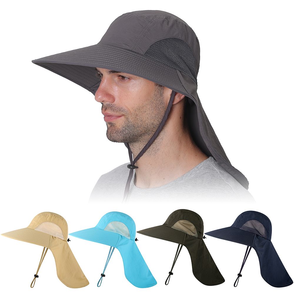 Fishing Cap Wide Brim Unisex Sun Hat With Neck Flap For