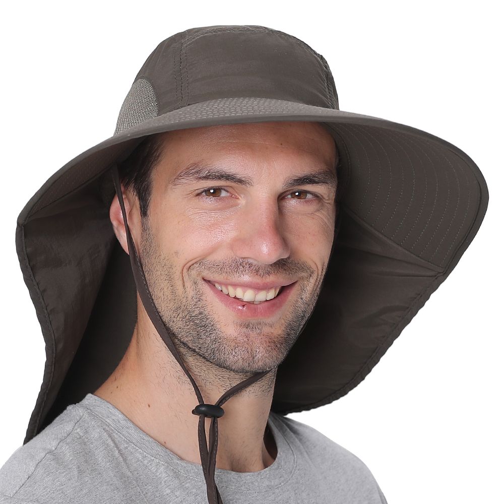 Fishing Cap Wide Brim Unisex Sun Hat With Neck Flap For