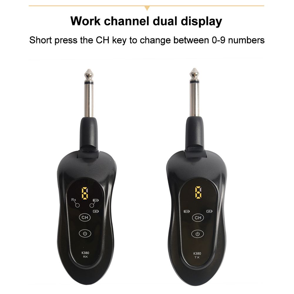 K380Y Wireless Guitar System Rechargeable Guitar Transmitter