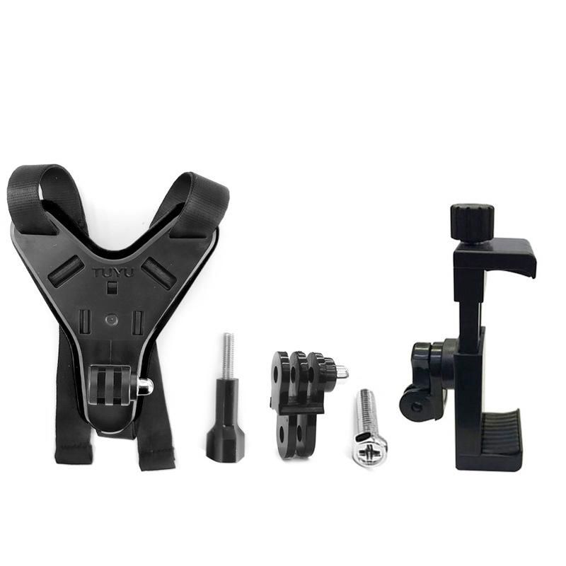 Gopro9MAX camera motorcycle helmet helmet chin mobile phone bracket mountain dog hero8765 accessories Black TUYU Chin with Phone Clip Set