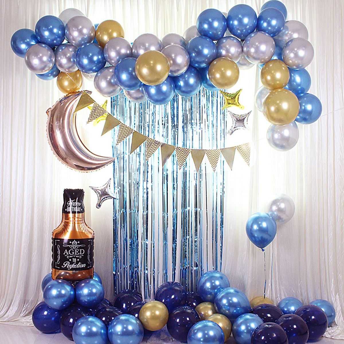 87PCS Balloons Kit Birthday Party Decoration Blue Balloon