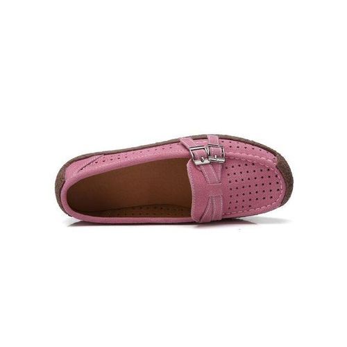 EUR Size 35-41 High Quality Flats Women Suede Leather Flats Shoes Handmade Comfort Loafers Pink