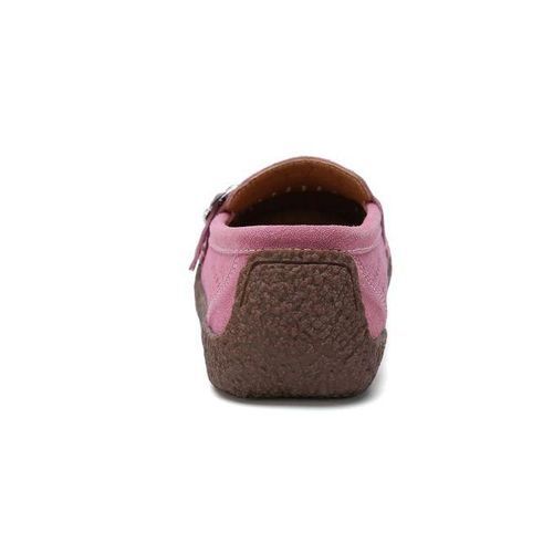 EUR Size 35-41 High Quality Flats Women Suede Leather Flats Shoes Handmade Comfort Loafers Pink
