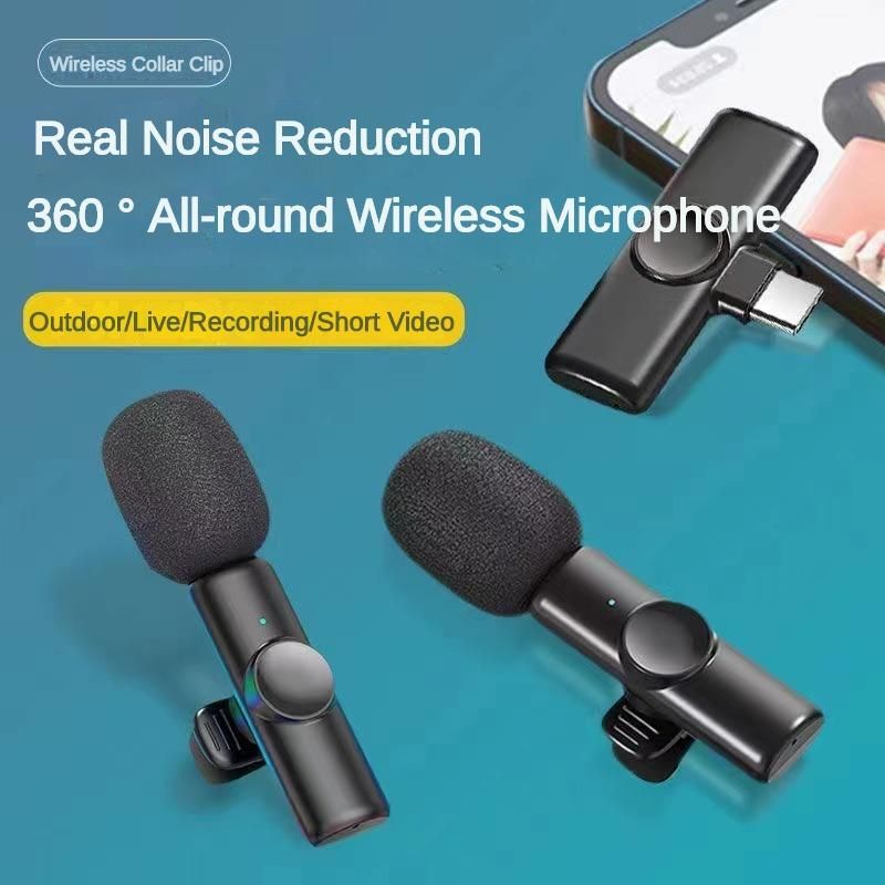 Plug and Play Wireless Microphone for iPhone Android Smartphone Tablets