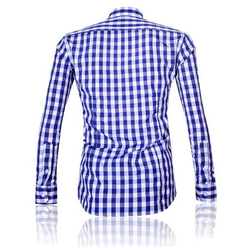 Men's Unique Long Sleeve Shirt - White And Blue