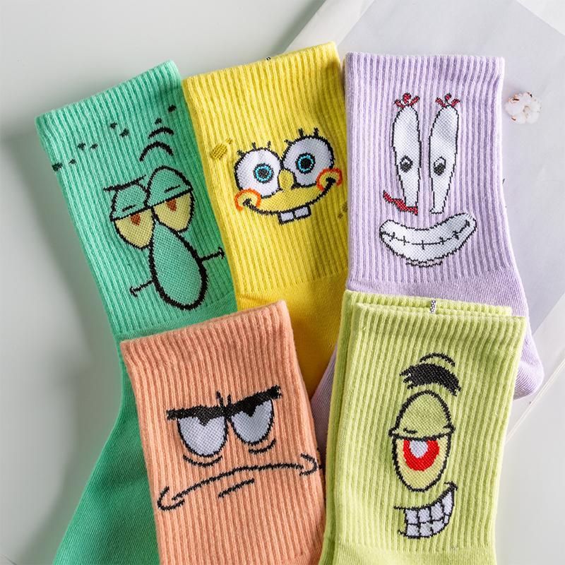 Spongebob Socks Ladies Socks European And American Cartoon