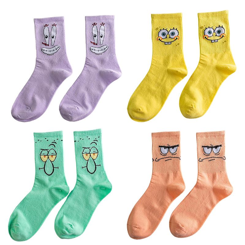 Spongebob Socks Ladies Socks European And American Cartoon