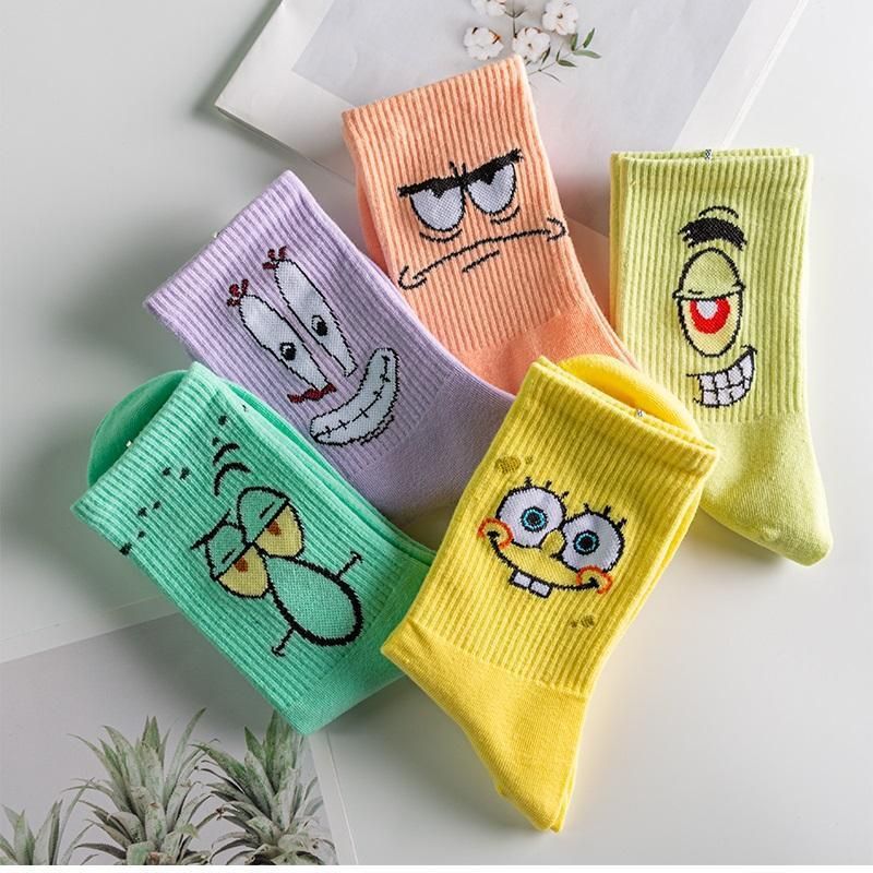 Spongebob Socks Ladies Socks European And American Cartoon