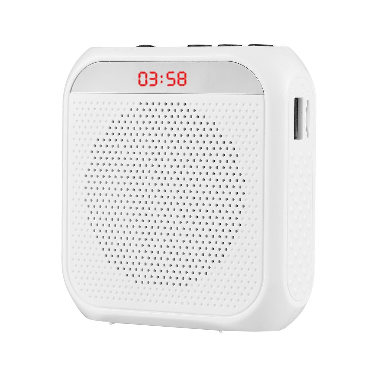Sound Amplifier Portable Rechargeable Mini Voice Amplifier LED Display with MIC Recording Function Wired Headmount Microphone & Waistband for for Teaching Singing Training Presentation