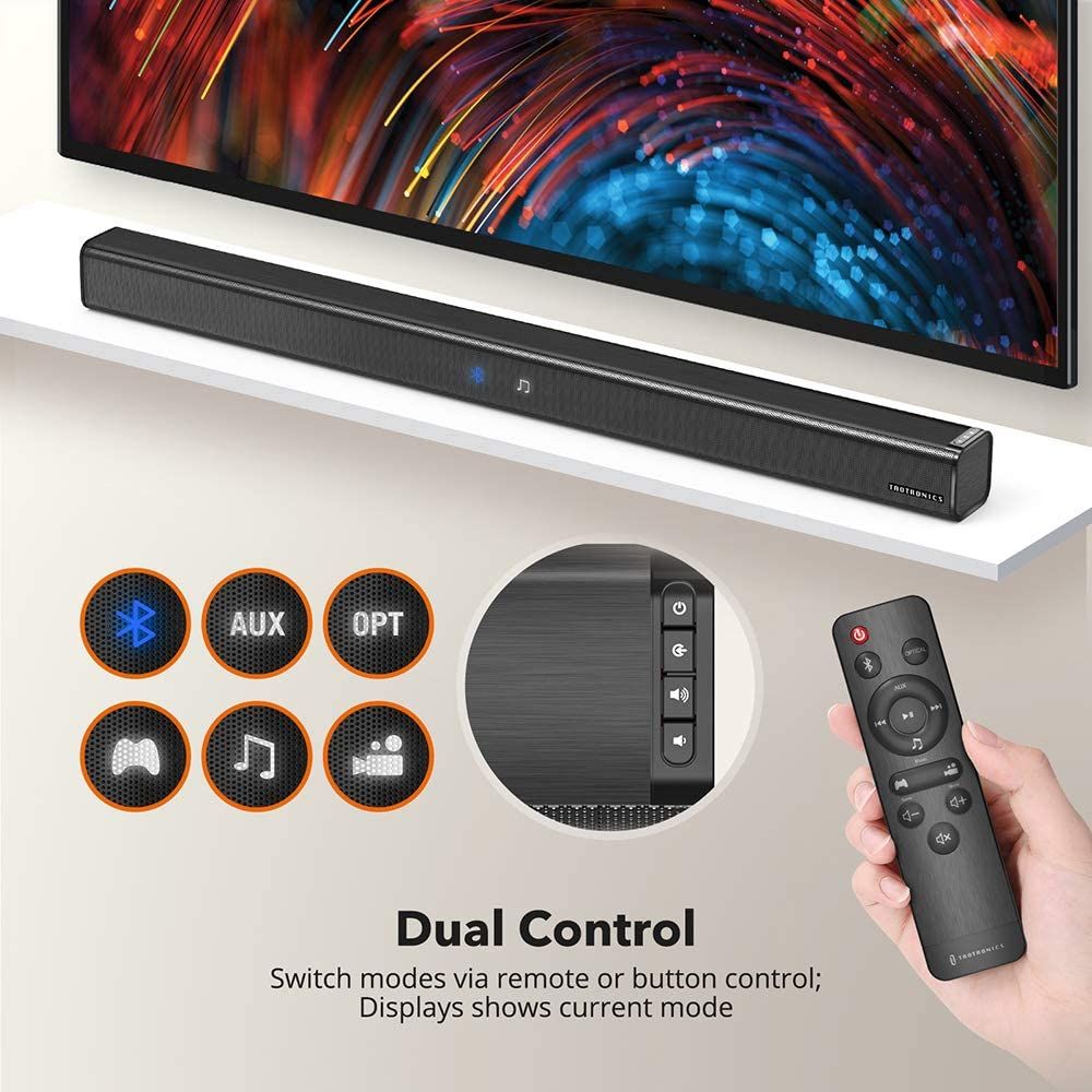 Tv Sound Bar With Three Equalizer Modes & Powerful Surround Sound