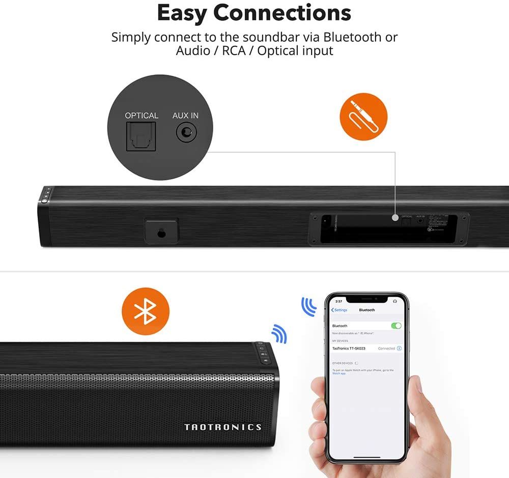 Tv Sound Bar With Three Equalizer Modes & Powerful Surround Sound