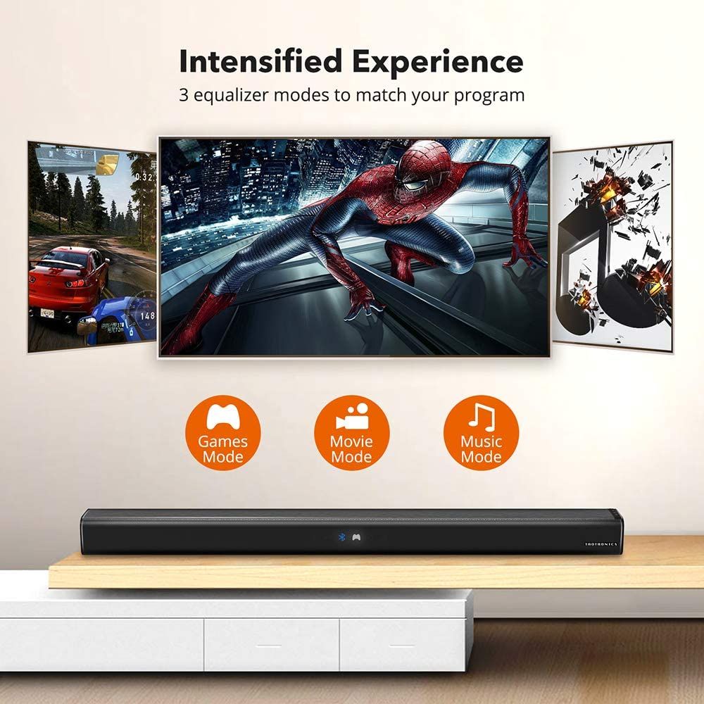 Tv Sound Bar With Three Equalizer Modes & Powerful Surround Sound