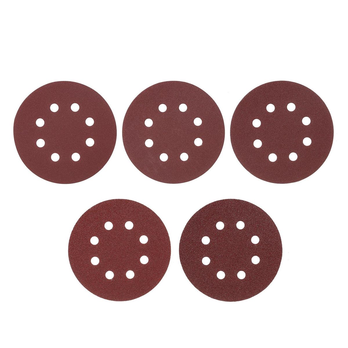 50Pcs Sanding Discs 5 Inch  125mm 8 Holes 220/180/120/80/60 Grit Sandpaper for Random Orbital Sander