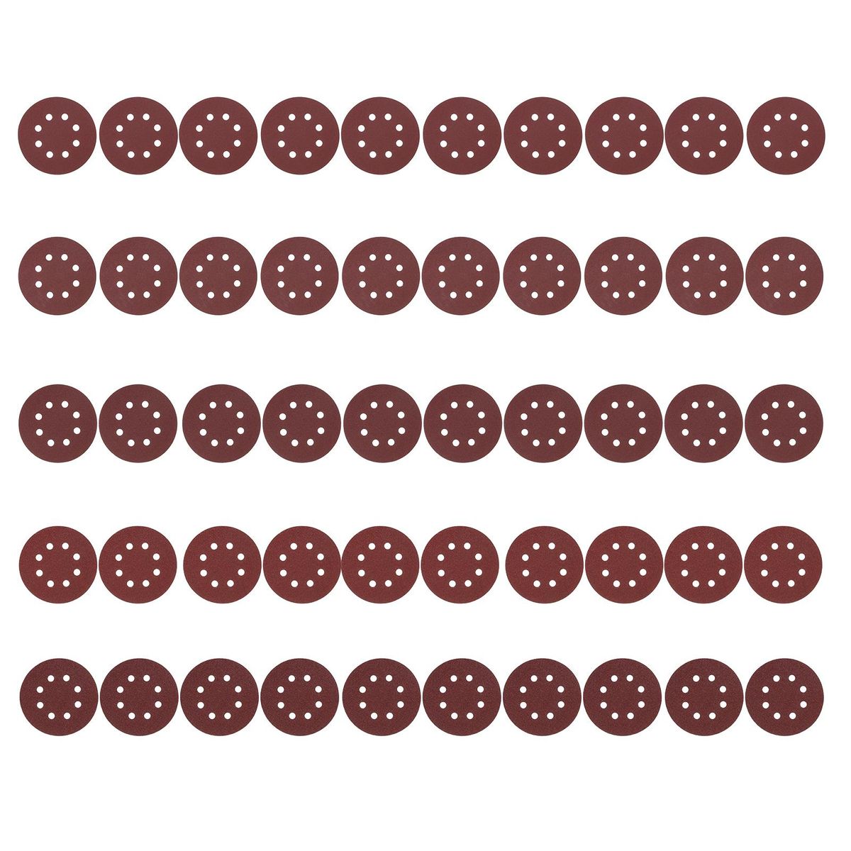 50Pcs Sanding Discs 5 Inch  125mm 8 Holes 220/180/120/80/60 Grit Sandpaper for Random Orbital Sander