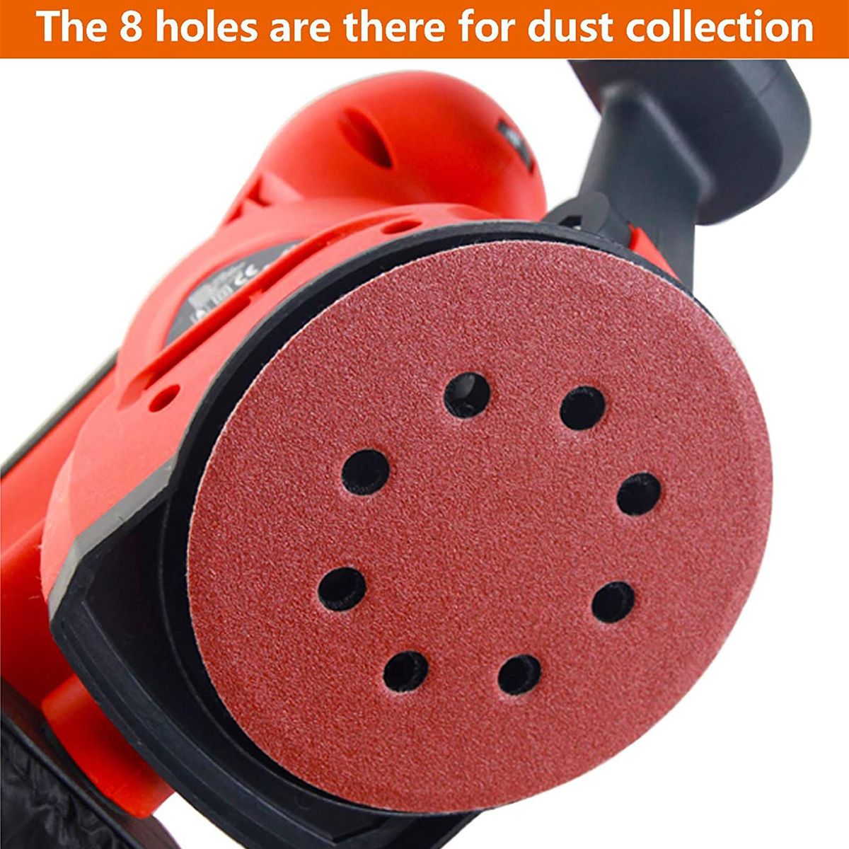 50Pcs Sanding Discs 5 Inch  125mm 8 Holes 220/180/120/80/60 Grit Sandpaper for Random Orbital Sander