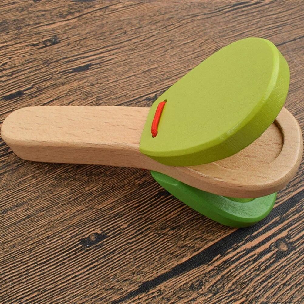 4 Pcs Kidcraft Playset Handle Castanets Early Educational Toys Instrument Kids Percussion Music Creative Musics For children 39