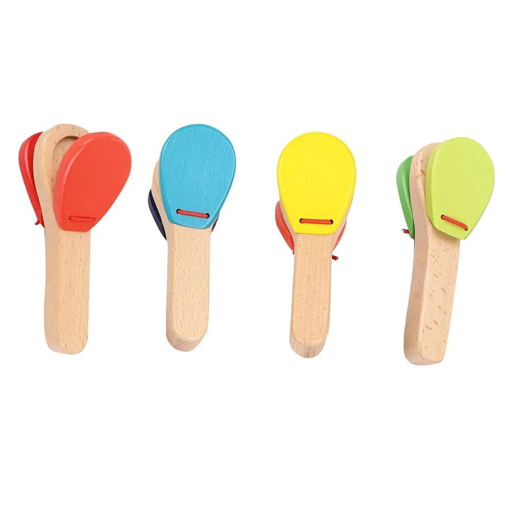 4 Pcs Kidcraft Playset Handle Castanets Early Educational Toys Instrument Kids Percussion Music Creative Musics For children 39