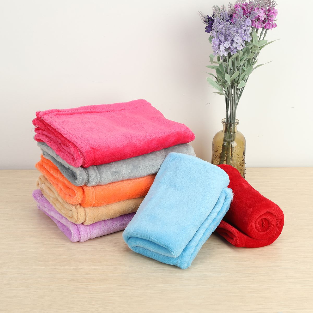 Coral Fleece Blankets Super Soft Shaggy Universal Solid-color Fleece Blankets For Sofa-Beige
