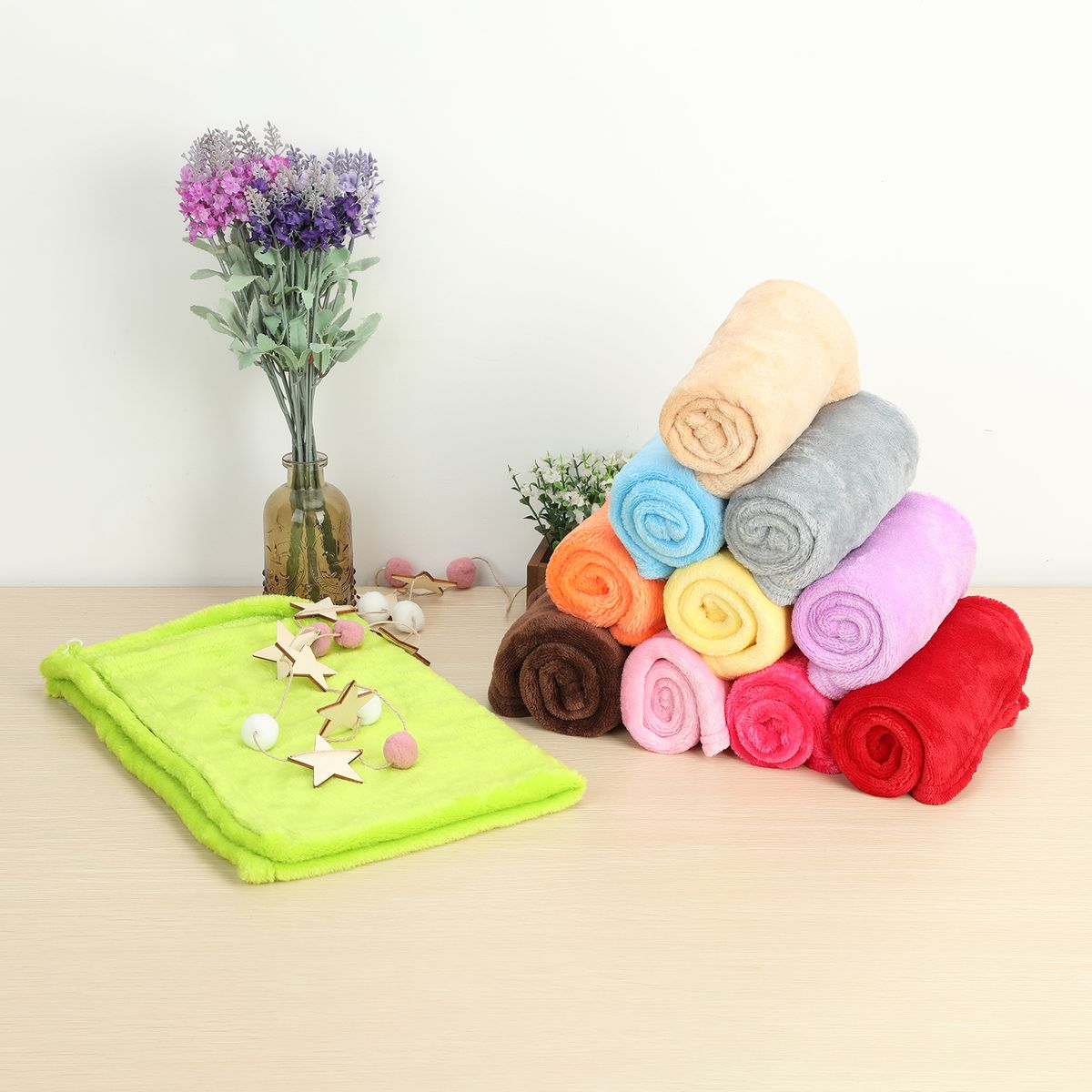 Coral Fleece Blankets Super Soft Shaggy Universal Solid-color Fleece Blankets For Sofa-Beige