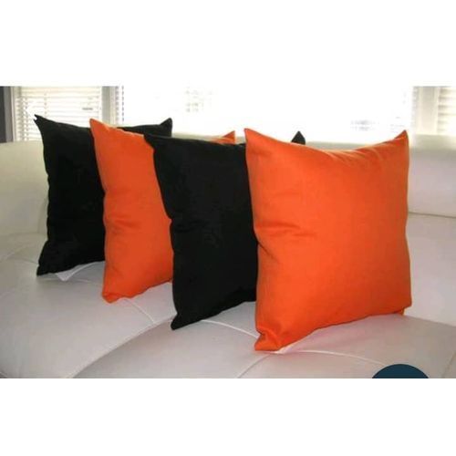 Lovely Black And Orange Throw Pillows-4 Pieces.