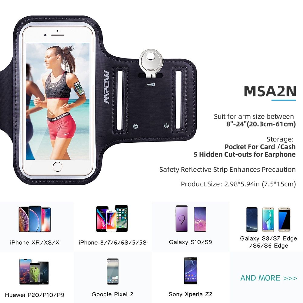 Mpow Universal Armband Mobile Phone Bag Case Running Let Holder For Sports 5.8