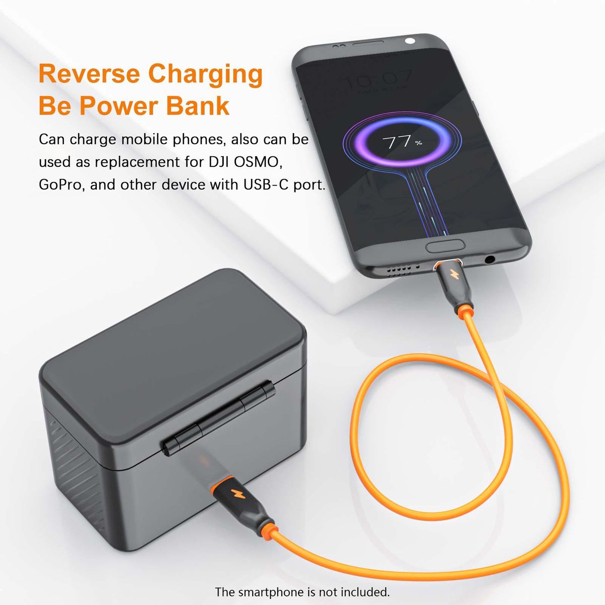 ZGCINE PS-G10 mini Portable Sports Camera Battery Fast Charging Case 5200mAh Wireless Dual Battery Charger with Type-C Port Replacement for GoPro Hero 10 9 8 7 6 5