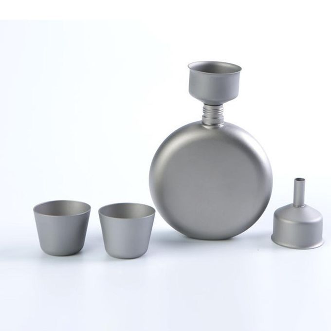 Titanium Hip Flask Water Cup Alcohol Whisky Ultralight Wine Pot For