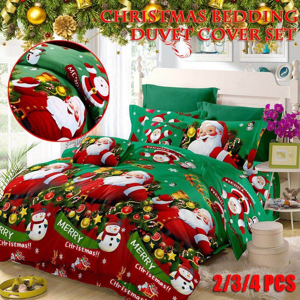 Christmas Bedding Duvet Cover Set Army Green