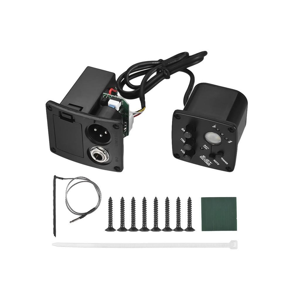 Acoustic Guitar 2-Band EQ Equalizer Tone and Volume Amplifier Preamp Piezo Pickup 6.35mm XLR with LCD Display