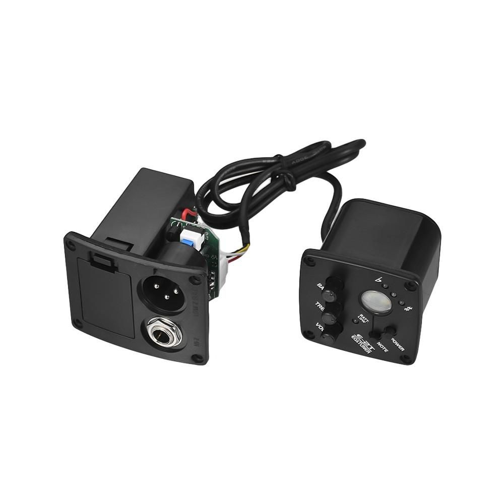 Acoustic Guitar 2-Band EQ Equalizer Tone and Volume Amplifier Preamp Piezo Pickup 6.35mm XLR with LCD Display