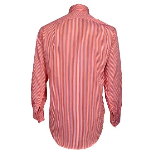 Men's Striped Long Sleeved Shirt - Orange