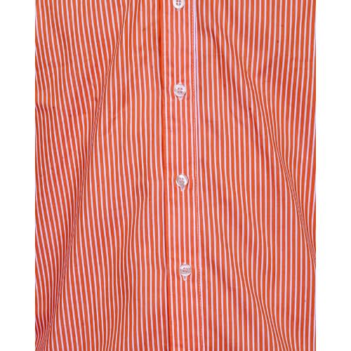 Men's Striped Long Sleeved Shirt - Orange