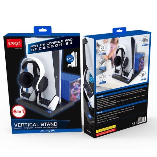 6 In 1 Multifunctional Vertical Stand With Dual Cooling Fan