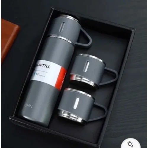 Vaccum Water Flask With 3 Cups - 500mls