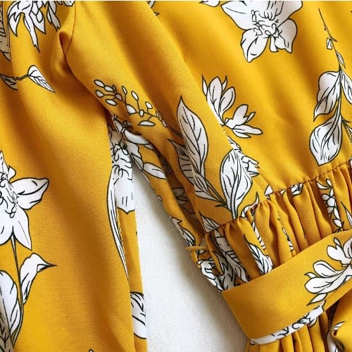 Lace Floral Print Maxi Dress