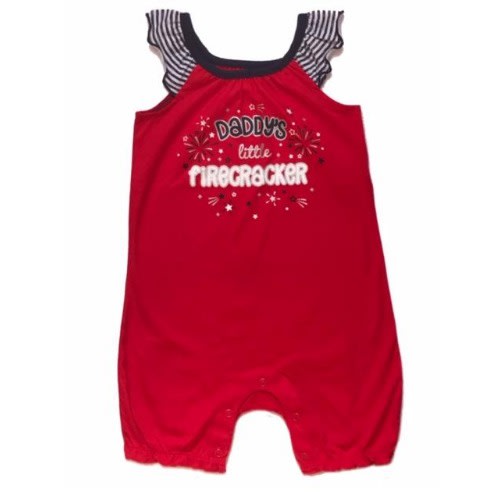 Daddy's Little Firecracker Flutter Sleeve Romper