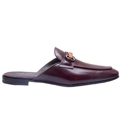 Wine- Patent Half Shoe With Tusk Accessory