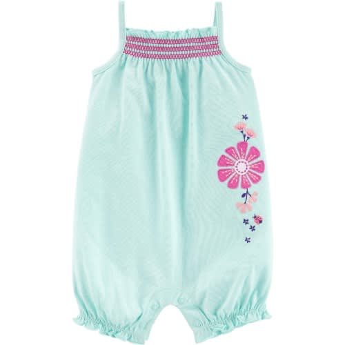 Child Of Mine Sleeveless 1 Piece Smoked Romper