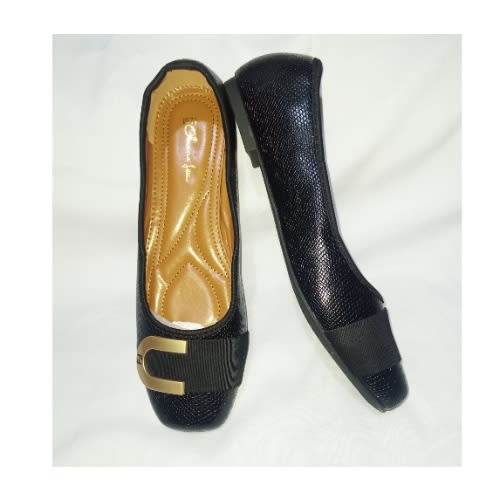 Snake Skin Patterned Classy Office Shoe-black