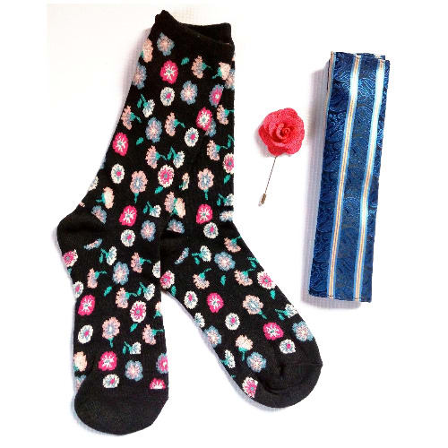 Daisy Men's Socks + Lapel Pin + Pocket Square