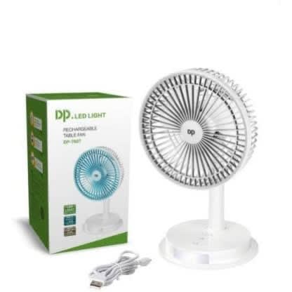 Dp Rechargeable Fan With Led Light - 4000mAh - A18650