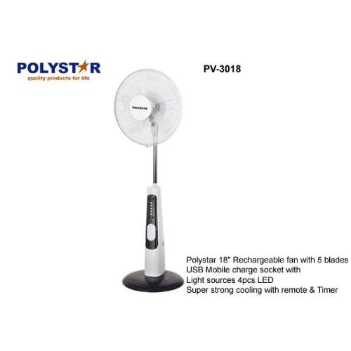18" Ac Dc Fan Rechargeable Floor Fan + Free Solar Panel-pv-3018