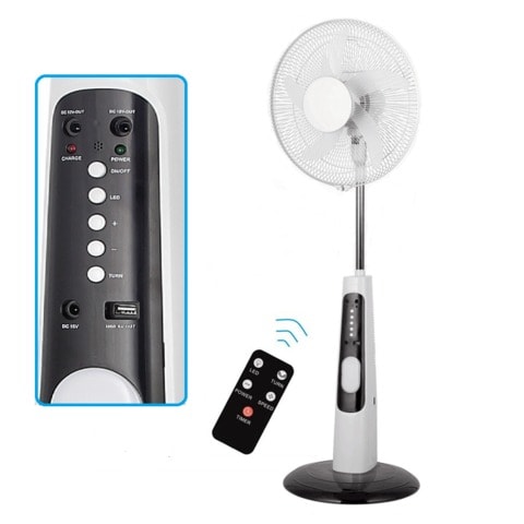 18" Ac Dc Fan Rechargeable Floor Fan + Free Solar Panel-pv-3018