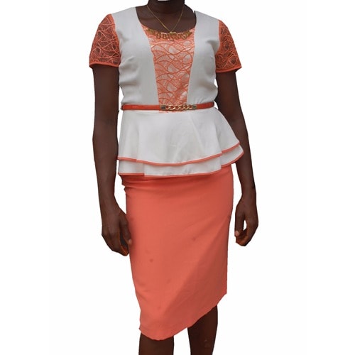 Berkertex Lace Detail Pencil Skirt and Peplum blouse