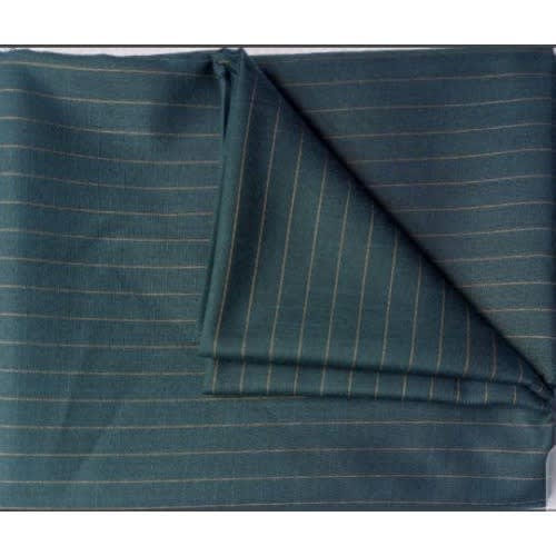 4 Yards Green With Champagne Gold Stripes Senator Material