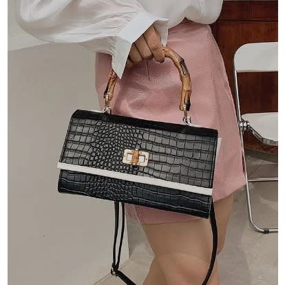 Ladies Casual Fashion Framed Handbag - Black