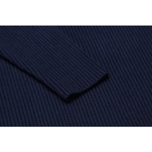 Unisex Long Sleeve Turtleneck T-shirt - Navy Blue