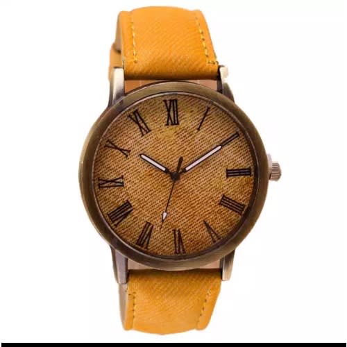 Unisex Denim Watch- Custard Yellow