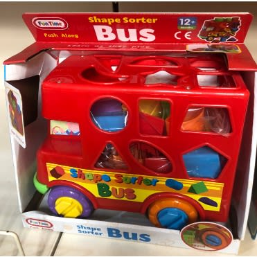 Toy Pull Along Shape Sorter Bus - Ages 12+ Months