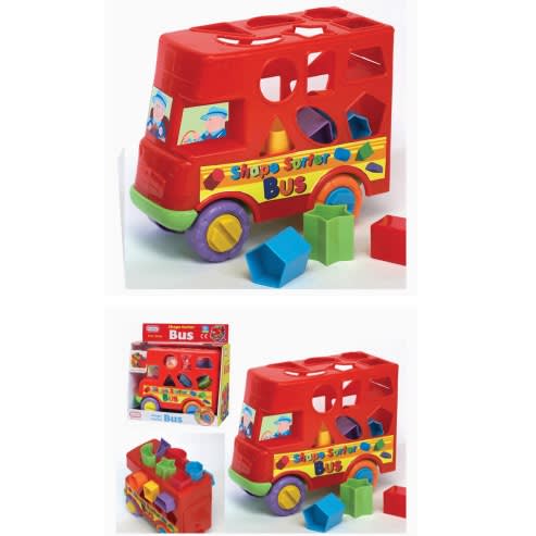 Toy Pull Along Shape Sorter Bus - Ages 12+ Months